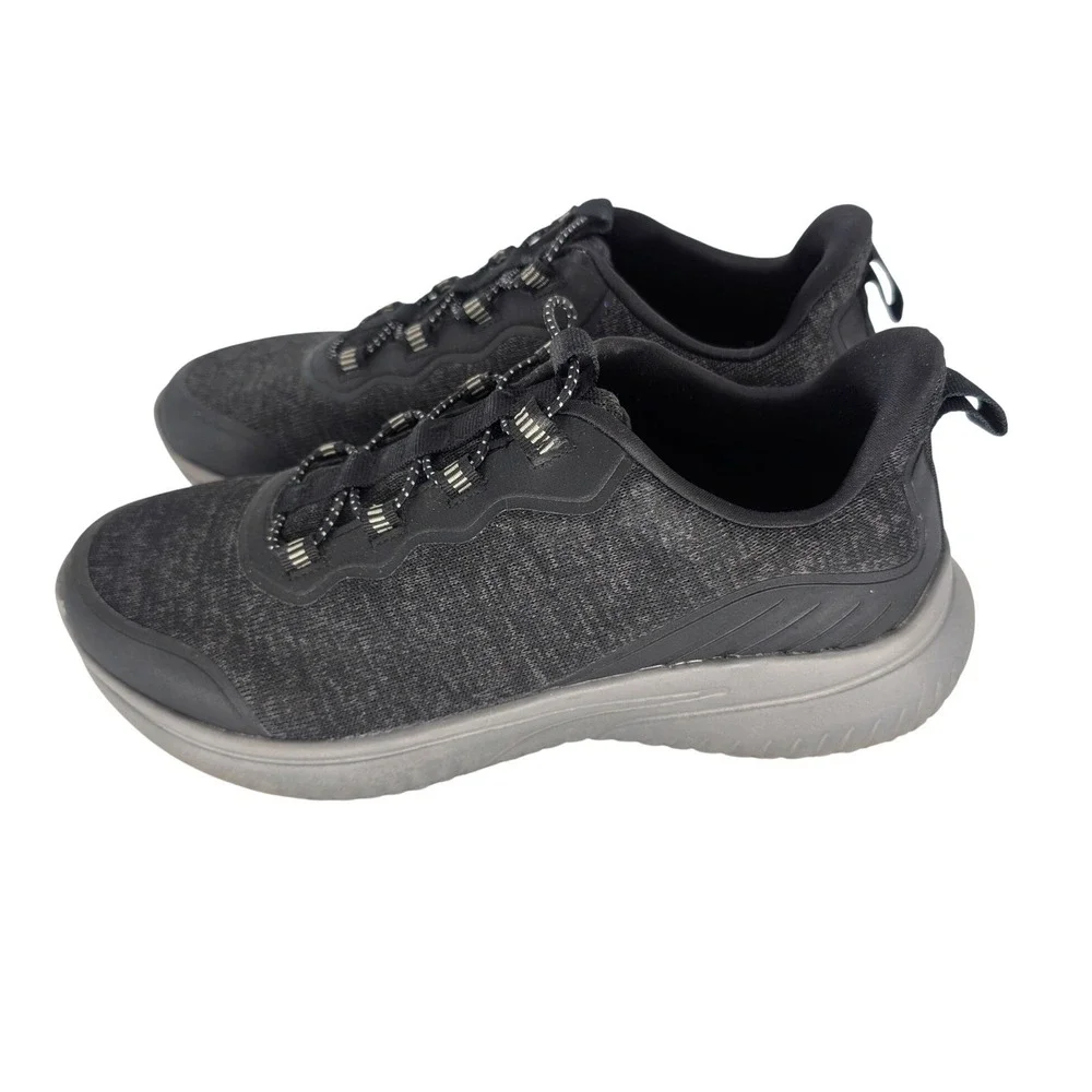 Athletic Works Mens Sneakers 9W Black Gray Lightweight Casual Comfort Walking